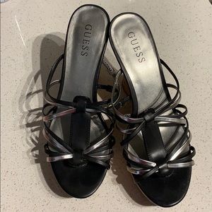 Black and silver wedges